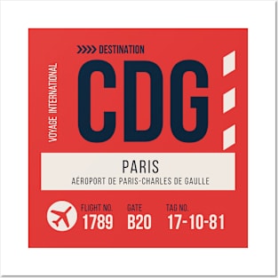 Paris Charles De Gaulle Airport Stylish Luggage Tag (CDG) Posters and Art